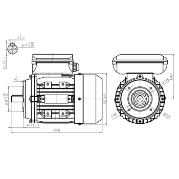 Silnik elektryczny jednofazowy 1,1kW 2800 obr/min. 80B14
